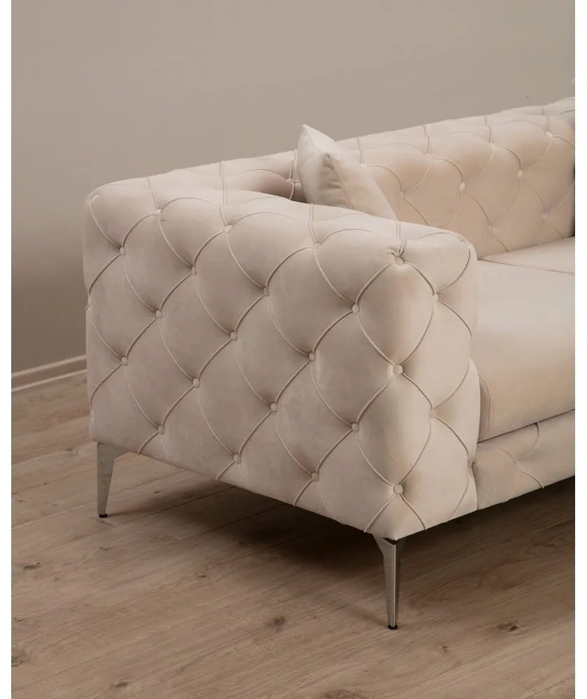 Béžová zamatová pohovka 237 cm Como – Artie