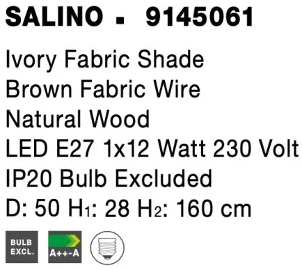 Drevená stojaca lampa Salino A 50 Drevo