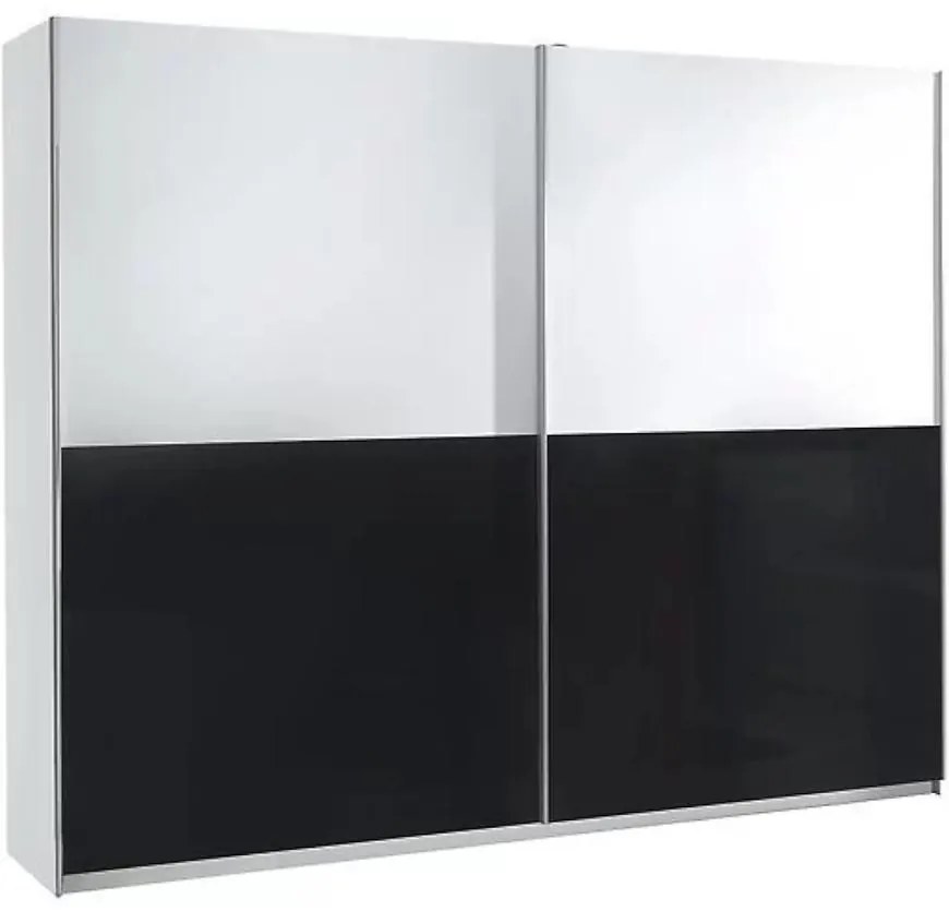 Skriňa Lux 5 biela lesklá/čierna lesklá 244 cm
