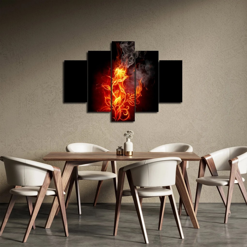 Obraz - Ruže v ohni (150x105 cm)
