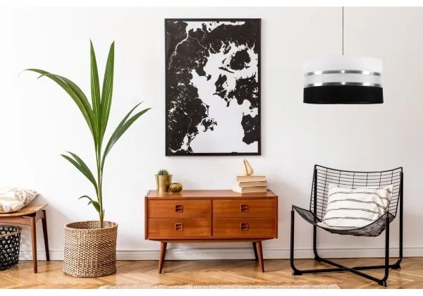 Luster na lanku CORAL 1xE27/60W/230V čiernobiela