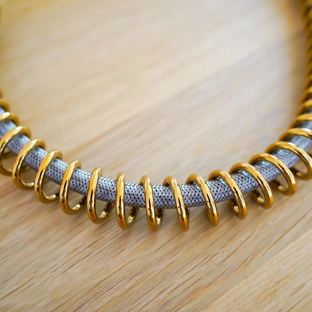 Gamma Spiral, stojanková drezová batéria s elastickou výlevkou, zlatá lesklá, GMA-BSL-GD