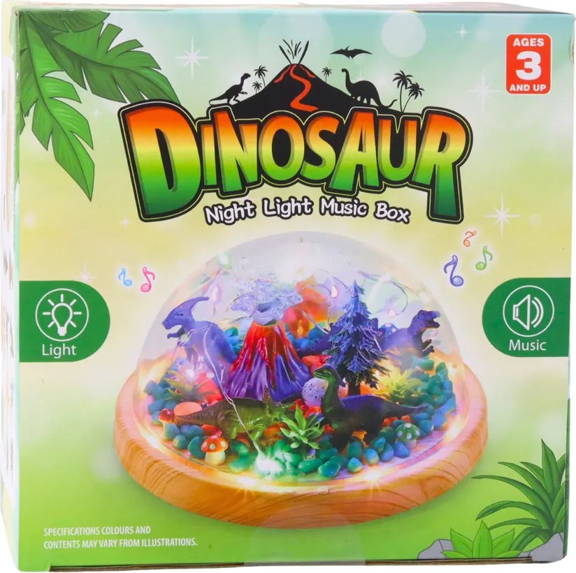 LEAN Toys Kreatívna súprava DIY terárium s dinosaurami kupola nočné svetlo a zvuky