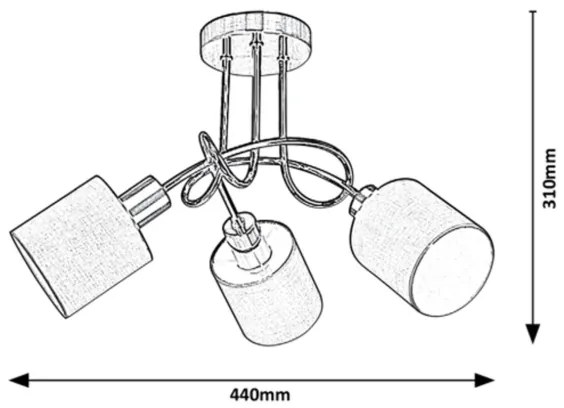 Rabalux - Prisadený luster 3xE14/25W/230V