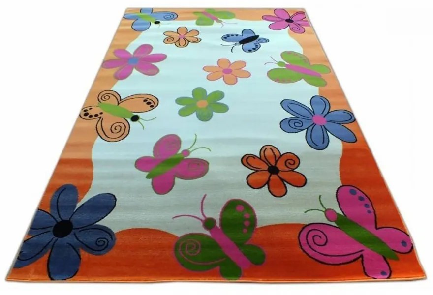 Detský koberec Motýle oranžový, Velikosti 133x190cm