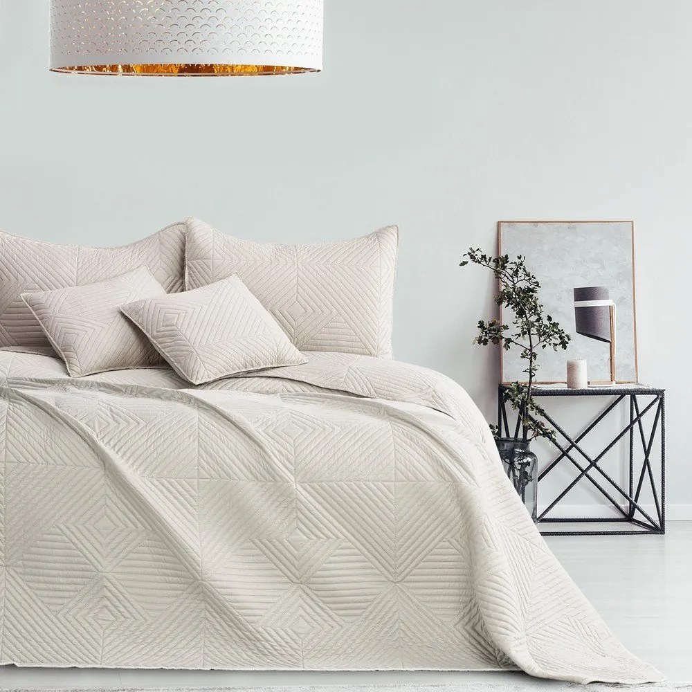 Krémový prešívaný pléd z mikrovlákna 220x240 cm Softa – Restilo