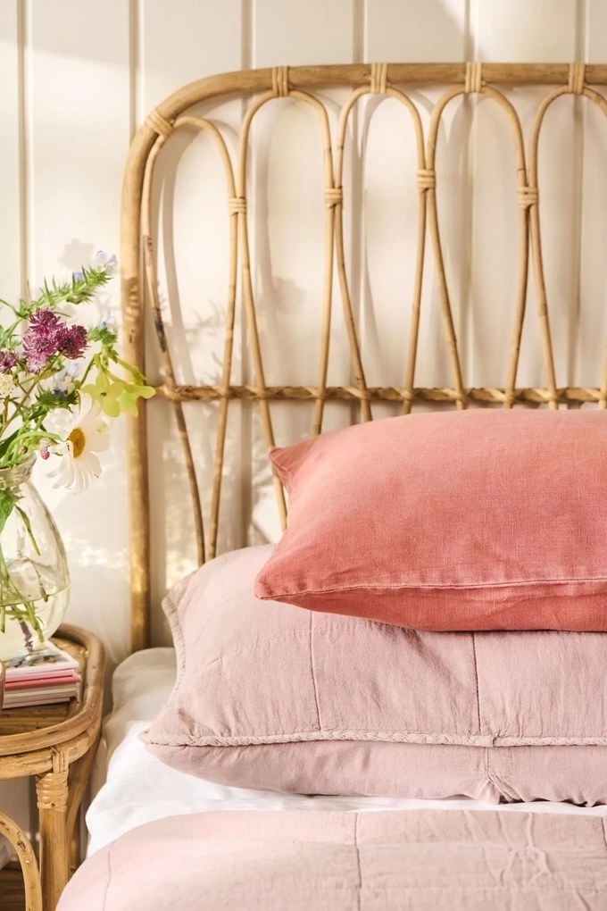 Ib Laursen Prešívaný poťah na vankúš Dusty Pink 50 × 90 cm