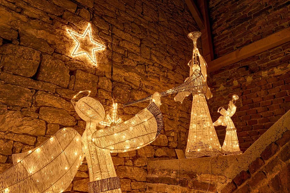 DECOLED LED světelný anděl 50 cm, teple bílý, IP44