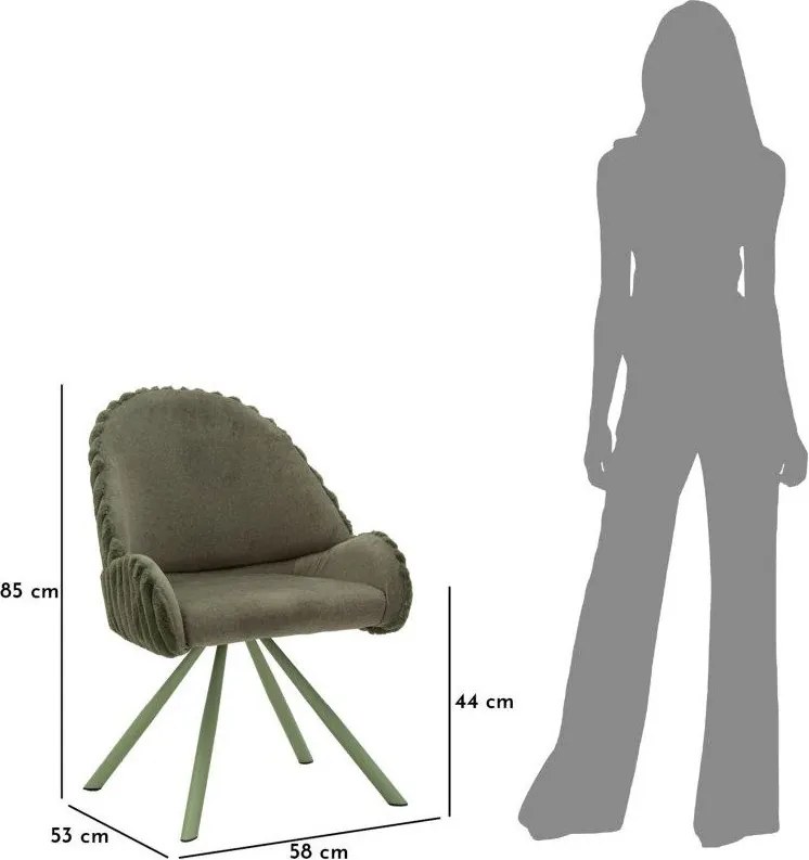 Zelená čalúnená jedálenské kreslá v súprave 2 ks s podrúčkami Stockholm – Mauro Ferretti