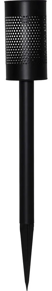 Čierne solárne LED osvetlenie z nerezovej ocele Star Trading Blace, výška 46 cm