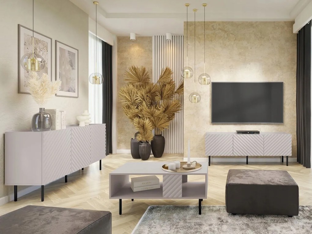 Súprava nábytku do obývačky Grotzi I (kašmír čierna)