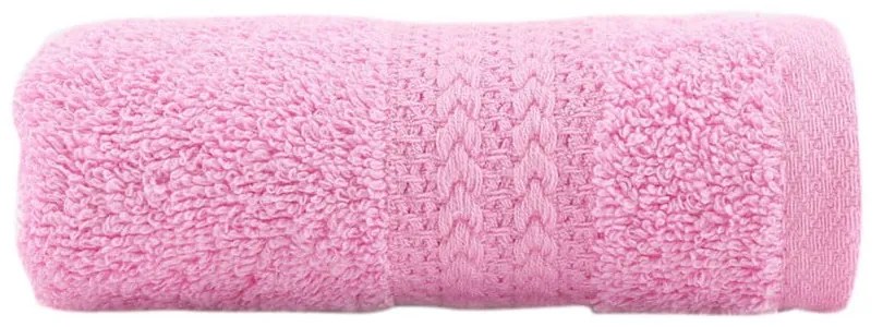 Ružový uterák z čistej bavlny Sunny, 30 × 50 cm