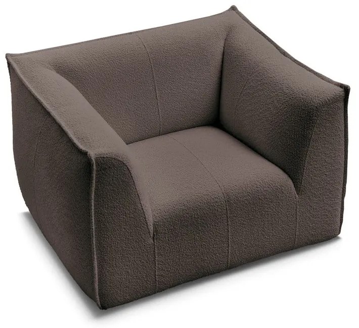 Hnedé kreslo z textílie buklé Giorgia – Bobochic Paris