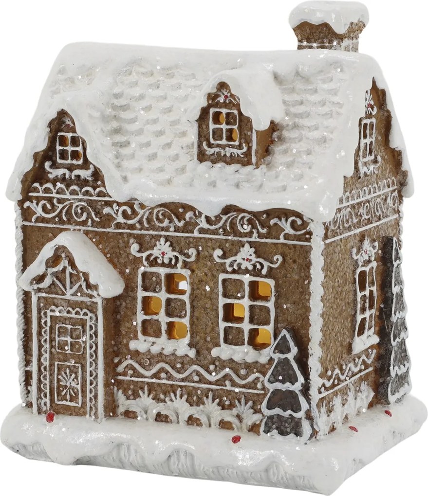 Perníková chalúpka s LED svetielkami Noël Gingerbread – 13*11*17 cm / 3xAA