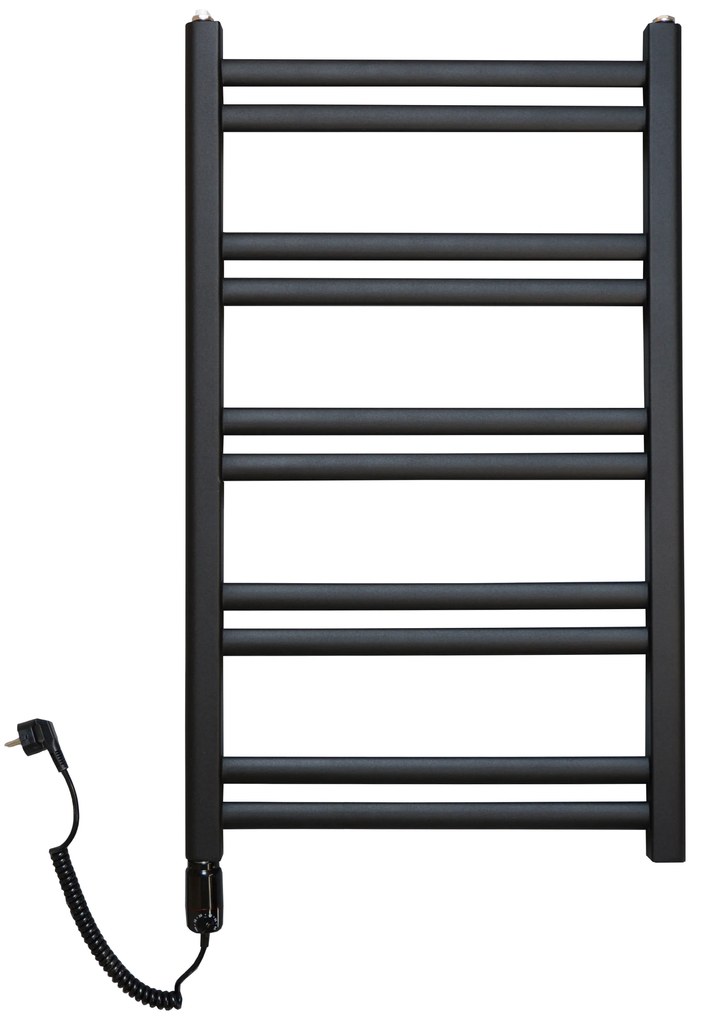 Regnis Retro, vykurovacie teleso 540x1450mm so stredovým pripojením 50mm, 698W, čierna matná, RETRO145/50/D5/BLACK