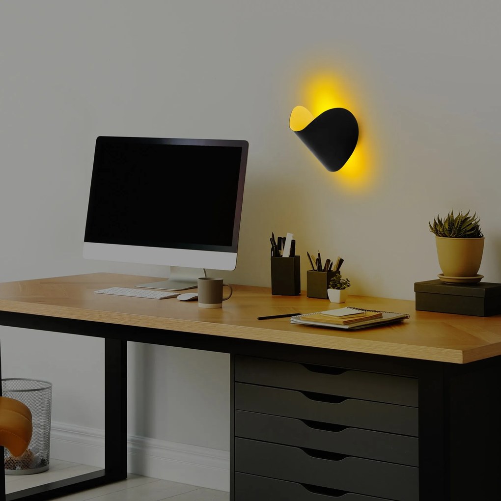 Nástěnná LED lampa Heybe černá