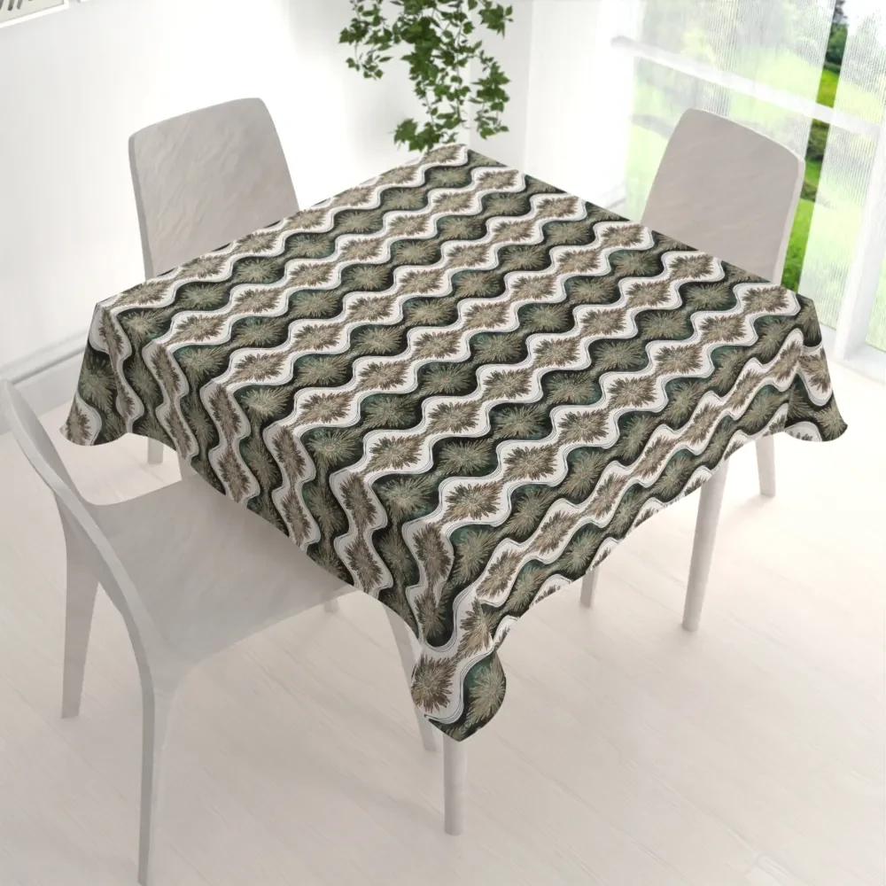 Biante Bavlnený štvorcový obrus Sandra SA-542 Okrasné hviezdy na zelenom/bielom 140x140 cm