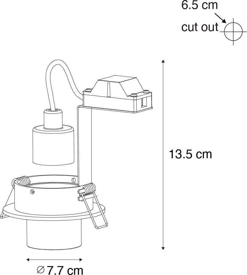Moderné zabudované bodové svetlo biele GU10 35 mm okrúhle výkyvné - Installa