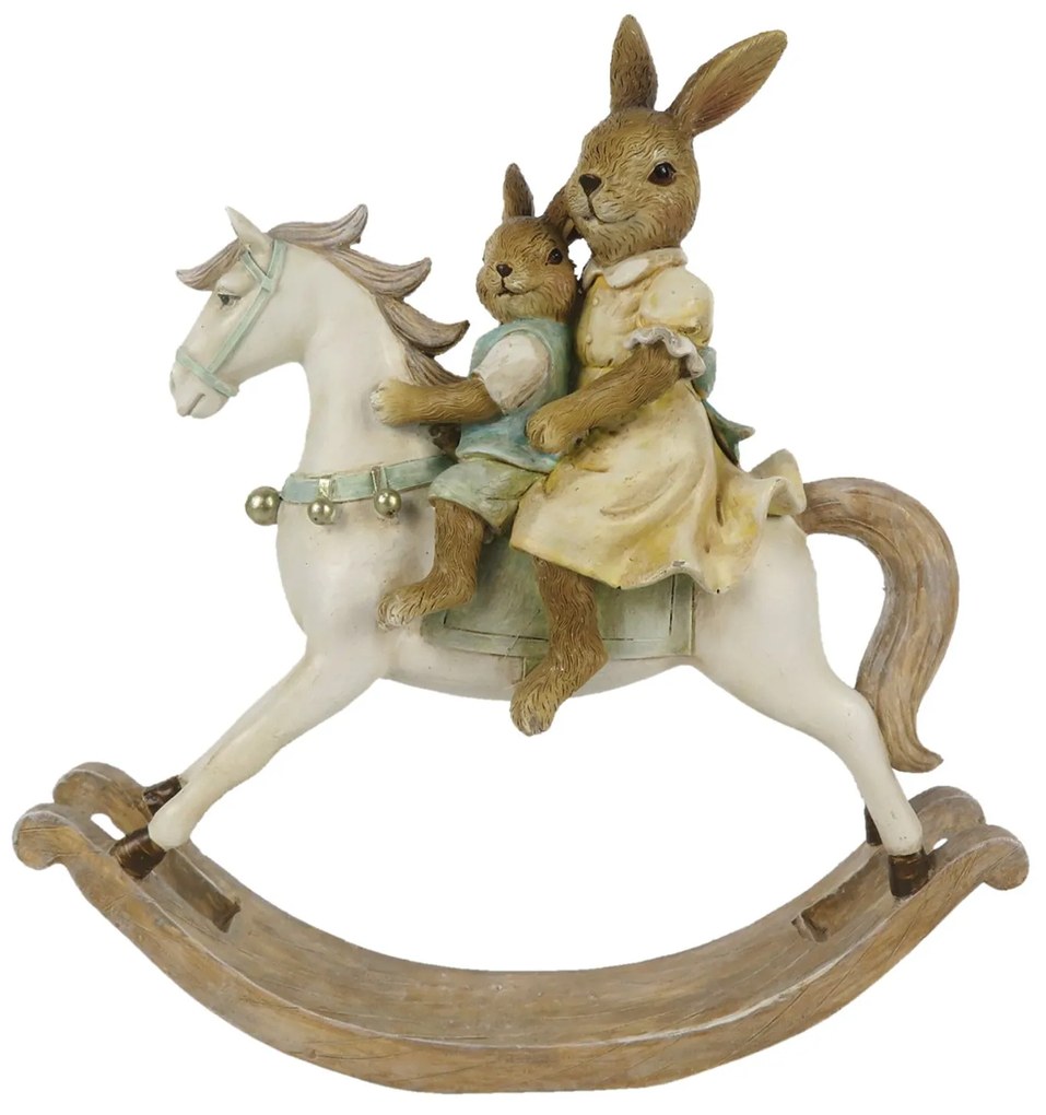 Veľkonočné dekorácie králikov na hojdacom koníkovi - 19 * 5 * 20 cm