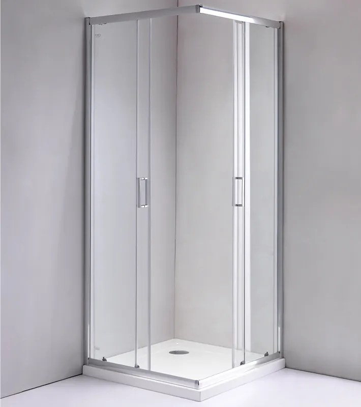 BPS-koupelny Štvorcový sprchový kút HYD-SK93B 90x90 chróm/transparent + vanička HYD-SSV-SXL02B biela