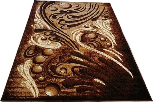 Abstraktný koberec Shiraz Bcf Bable – hnedo-čierna kombinácia Rozmer: 50x80 cm