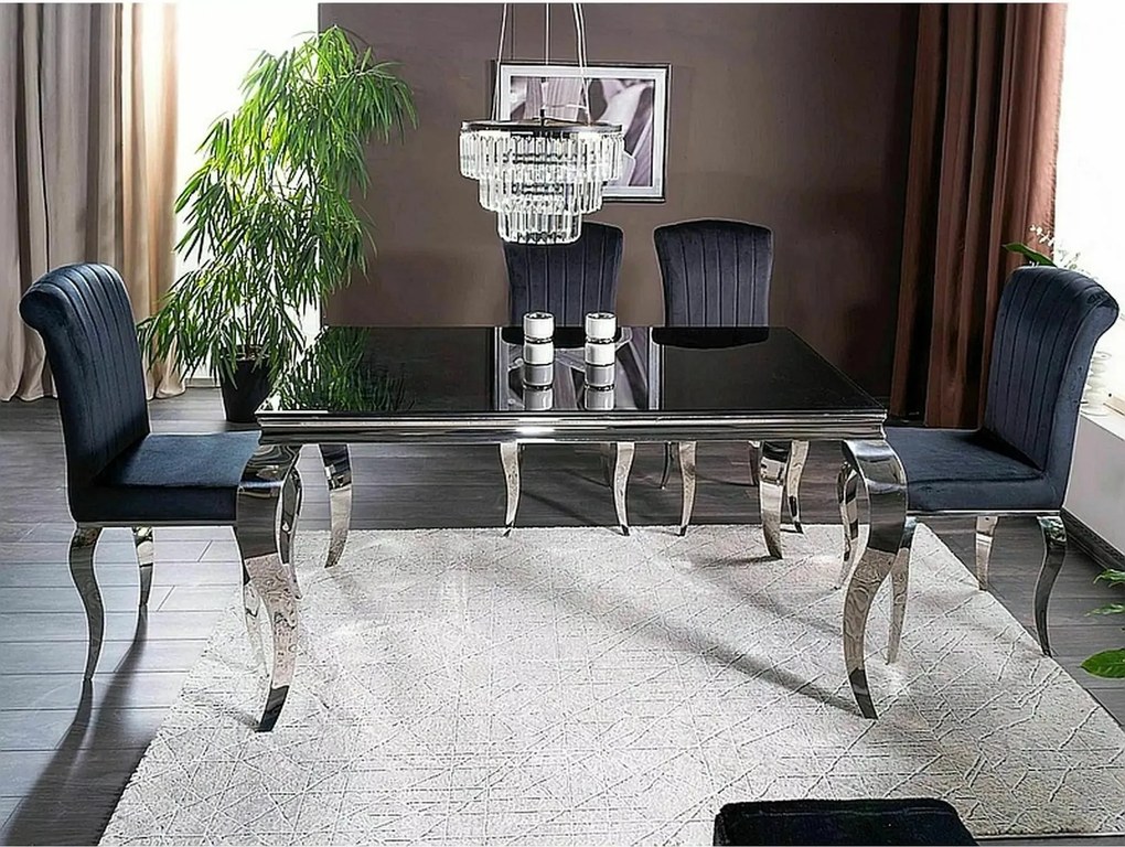 Jedálenský stôl Prince 150 cm čierny/chróm