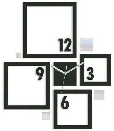 3D nalepovacie hodiny Quadrat wenge