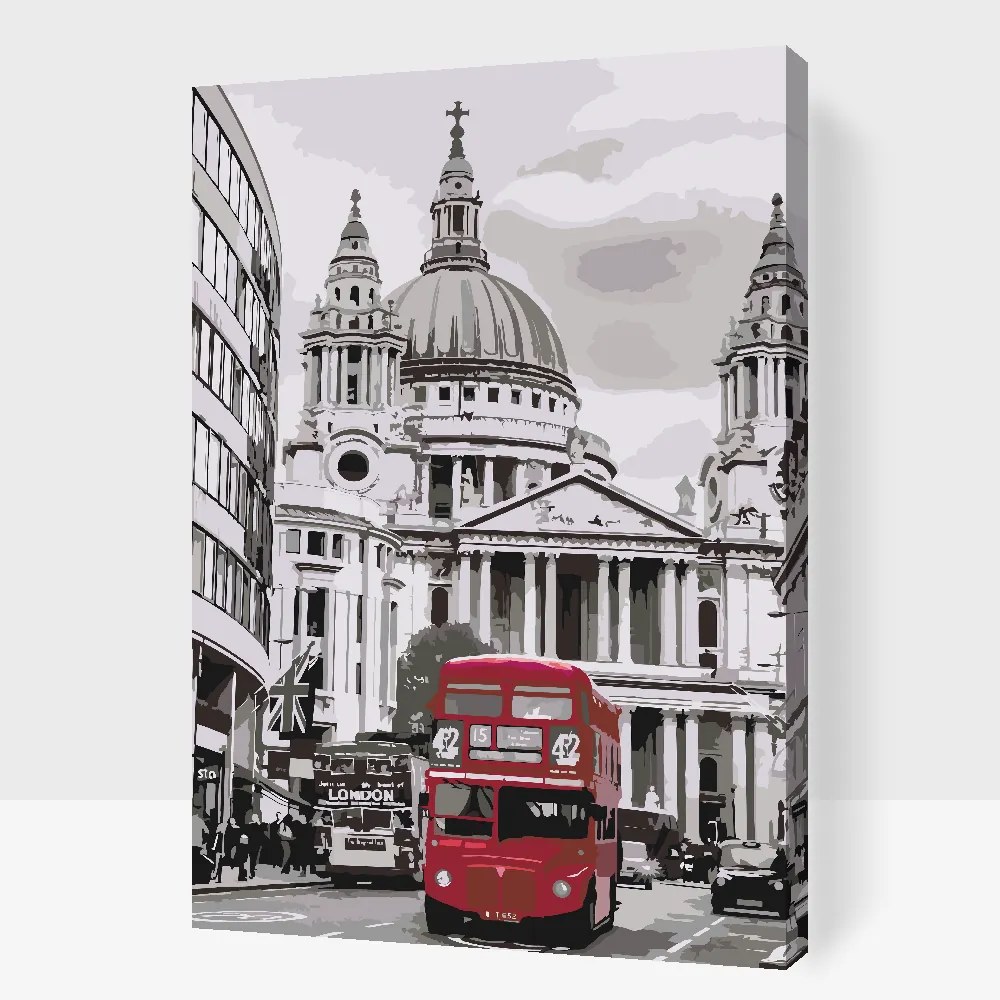 Gario Maľovanie podľa čísel Londýnsky autobus Rozmery: 80 x 120 cm, Rámovanie: S vnútorným rámom