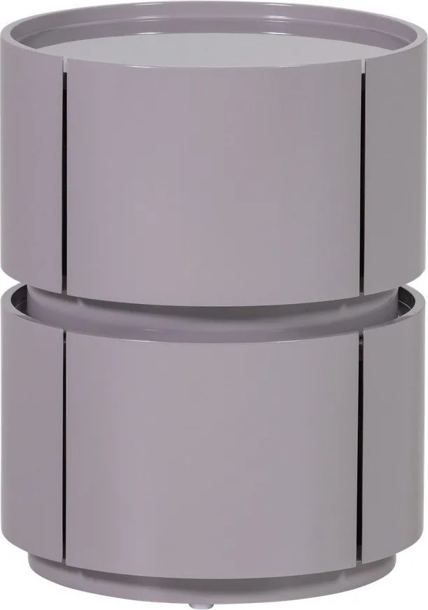 Svetlosivý lesklý nočný stolík Lunex – WOOOD