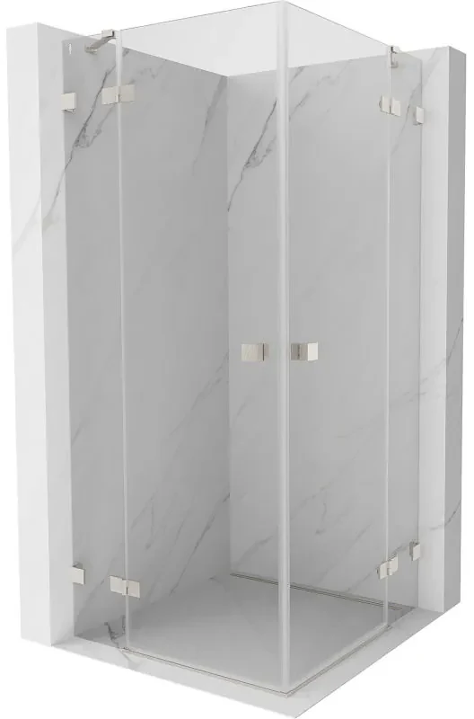 Mexen Lunar Duo, výklopný sprchový kút 75 x 75 cm, 8mm číre sklo, oceľový profil, 834-075L-075P-97-00