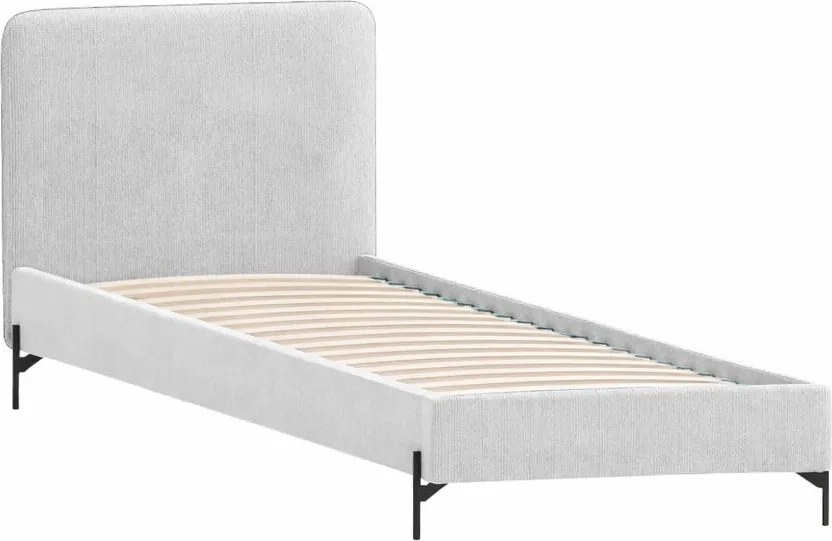 Svetlosivá čalúnená jednolôžková posteľ s roštom 90x200 cm Barker – Ropez