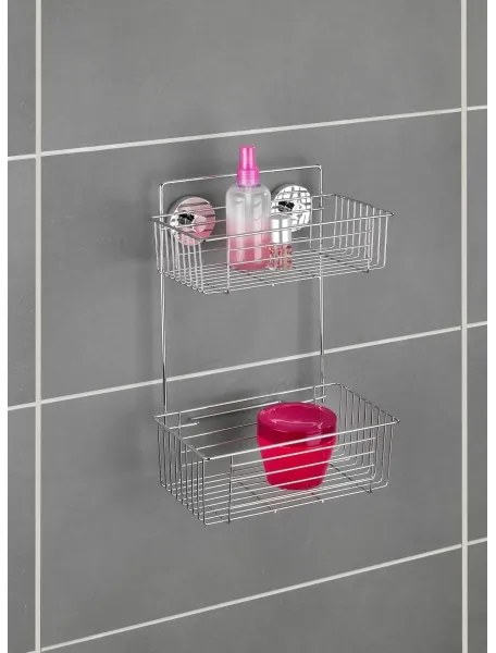 WENKO 20889100-Polica VACUUM-LOC, okrúhla oceľová, 26x38 cm, lesklý chróm