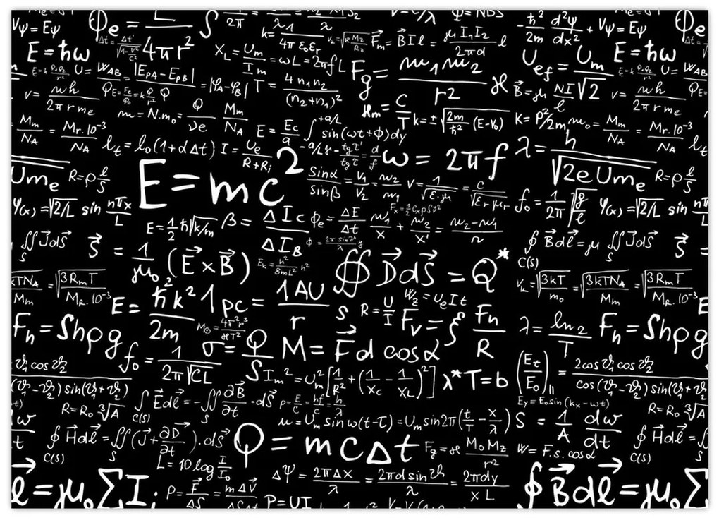 Sklenený obraz - Matematika (70x50 cm)