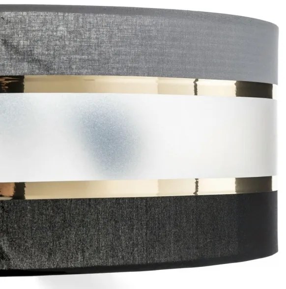 Luster na tyči HELEN 3xE27/15W/230V čierna/šedá/zlatá