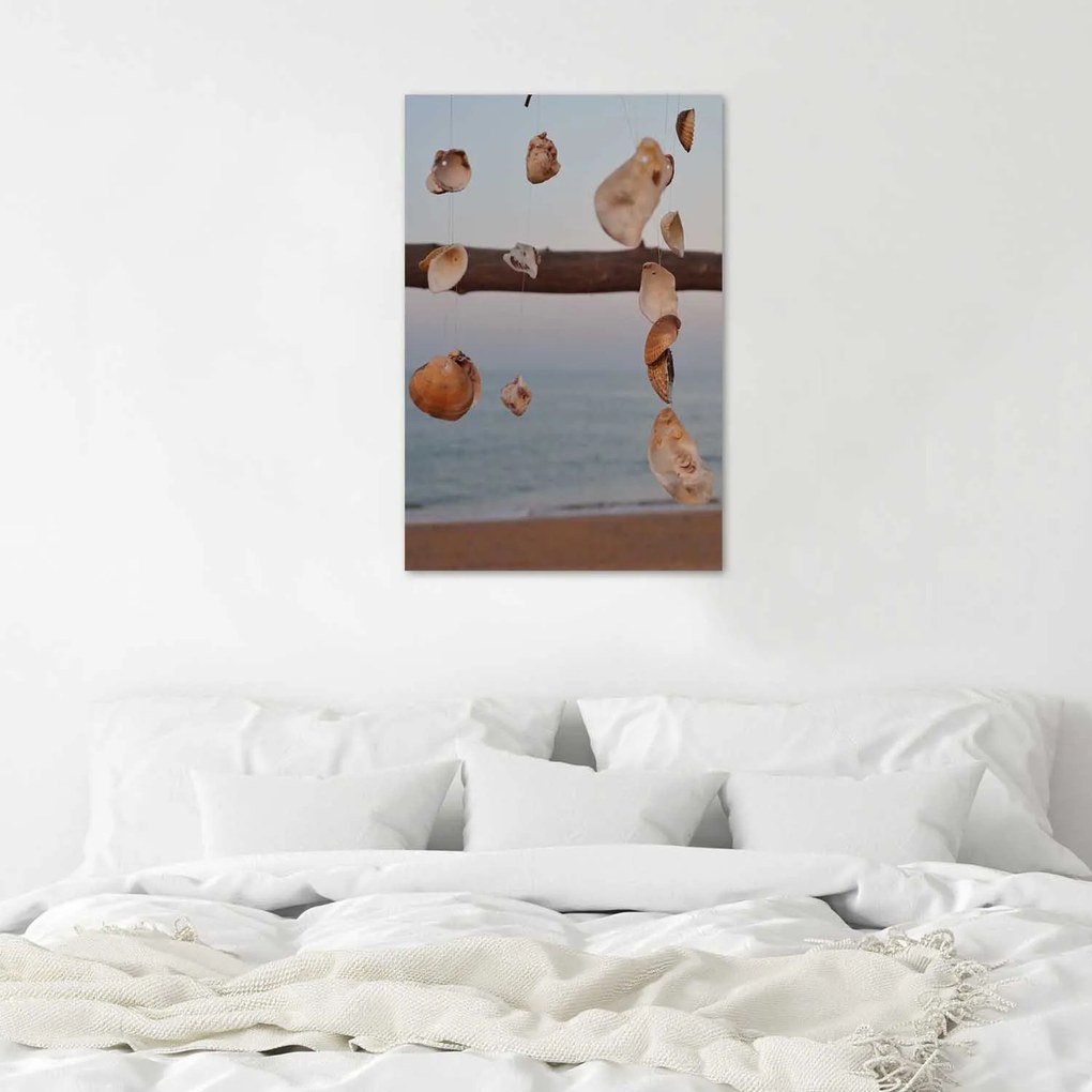 Gario Plagát Pláž a dekoratívne mušle Farba rámu: Bez rámu, Rozmery: 40 x 60 cm