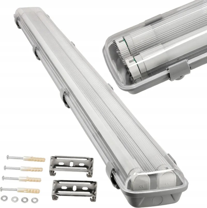 3x Hermetické svietidlo + 6x LED trubica 120 cm 4000K