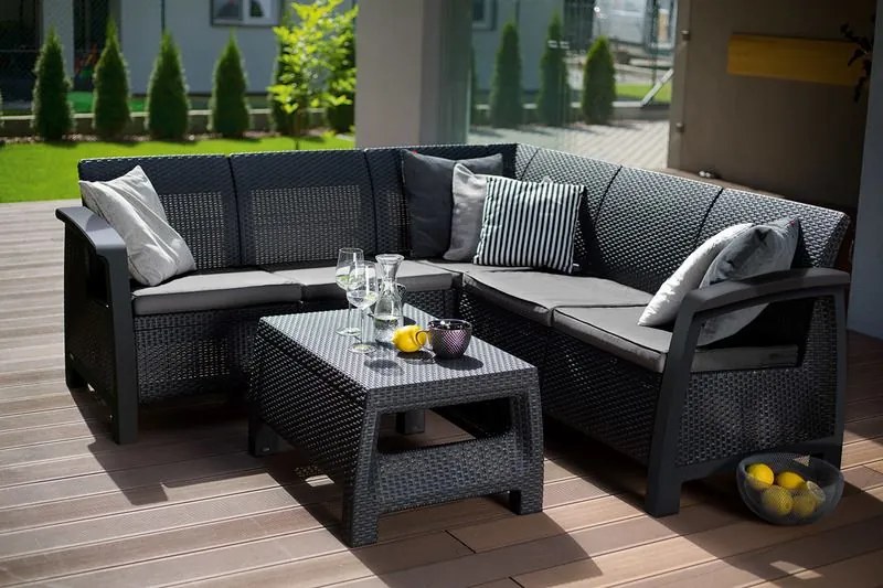 KETER BAHAMAS RELAX Set záhradný ratan, grafit/sivá 17205478