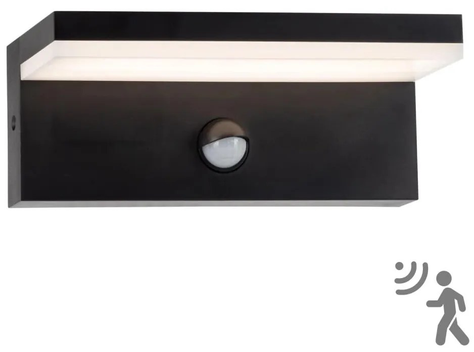 Polux LED Vonkajšie nástenné svietidlo so senzorom TESA LED/10W/230V IP54 čierna 324054