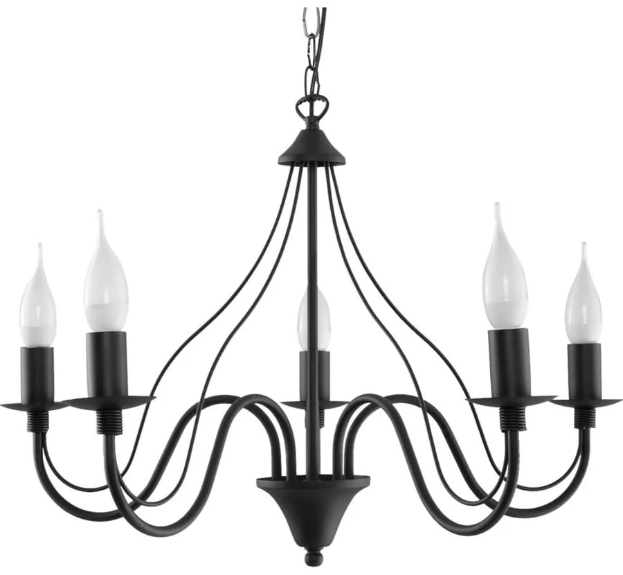 Čierne stropné svietidlo Sollux Floriano 5