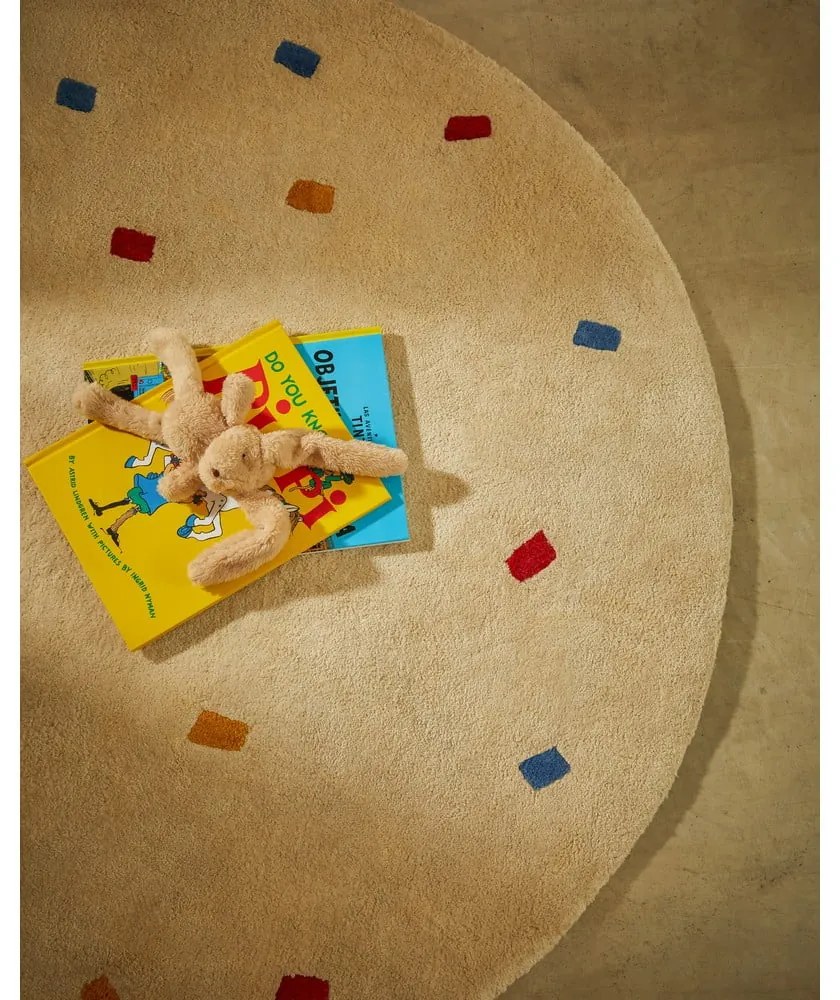 Krémový bavlnený detský koberec ø120 cm Luli – Kave Home