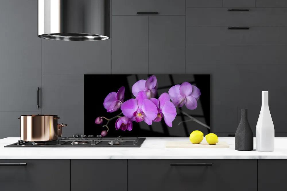 Sklenený obklad Do kuchyne Vstavač orchidea kvety 140x70 cm
