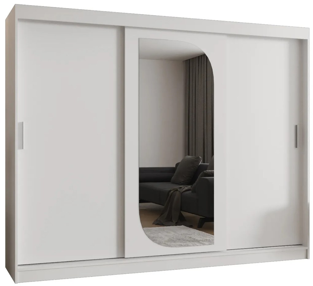 Šatníková skriňa 250 cm Lulu (biela). Akcia -20%. Vlastná spoľahlivá doprava až k Vám domov. 1125986