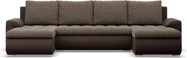 Sedacia súprava FORESTA ULL v tvare U hnedá / cappuccino