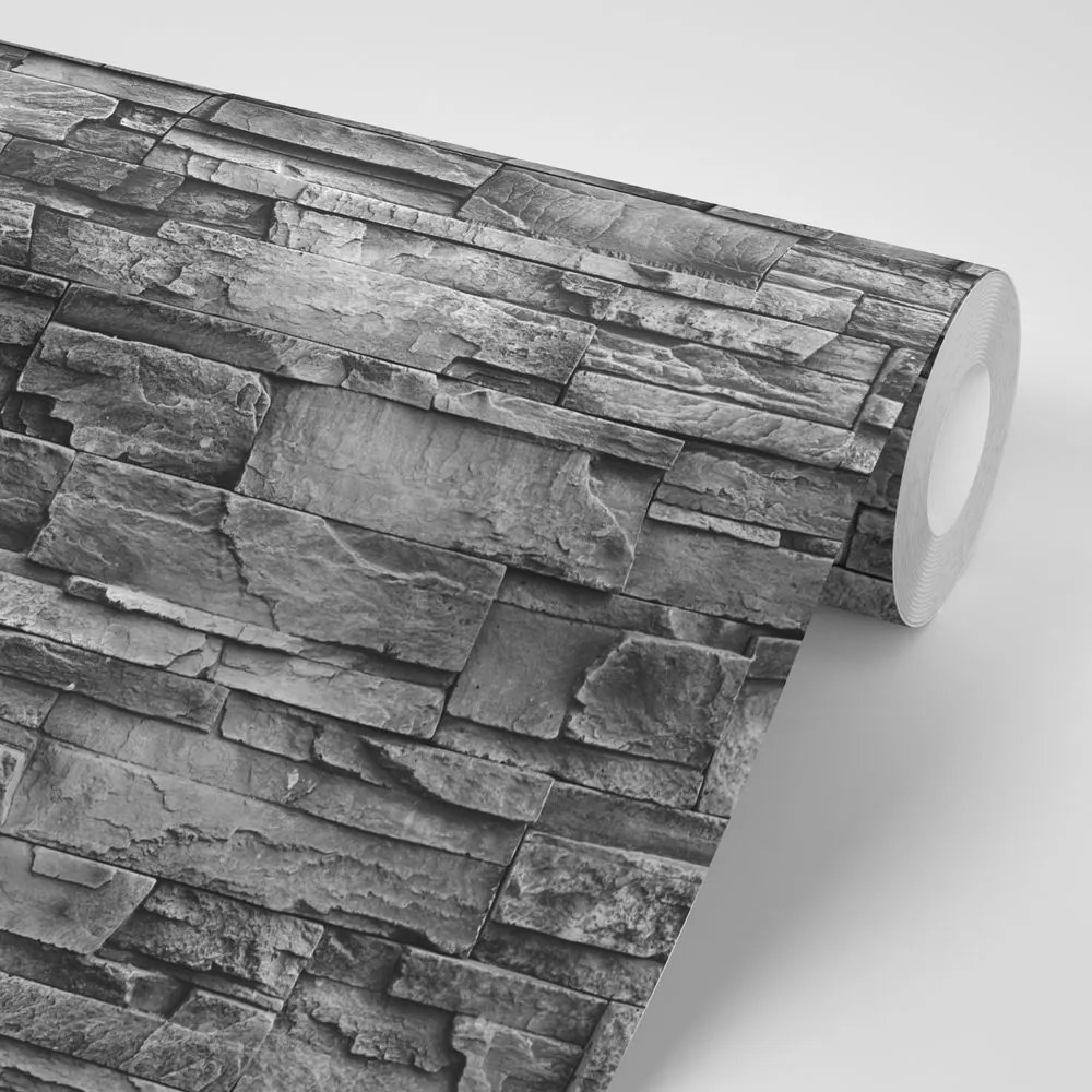 Fototapeta grafitová kamenná stena