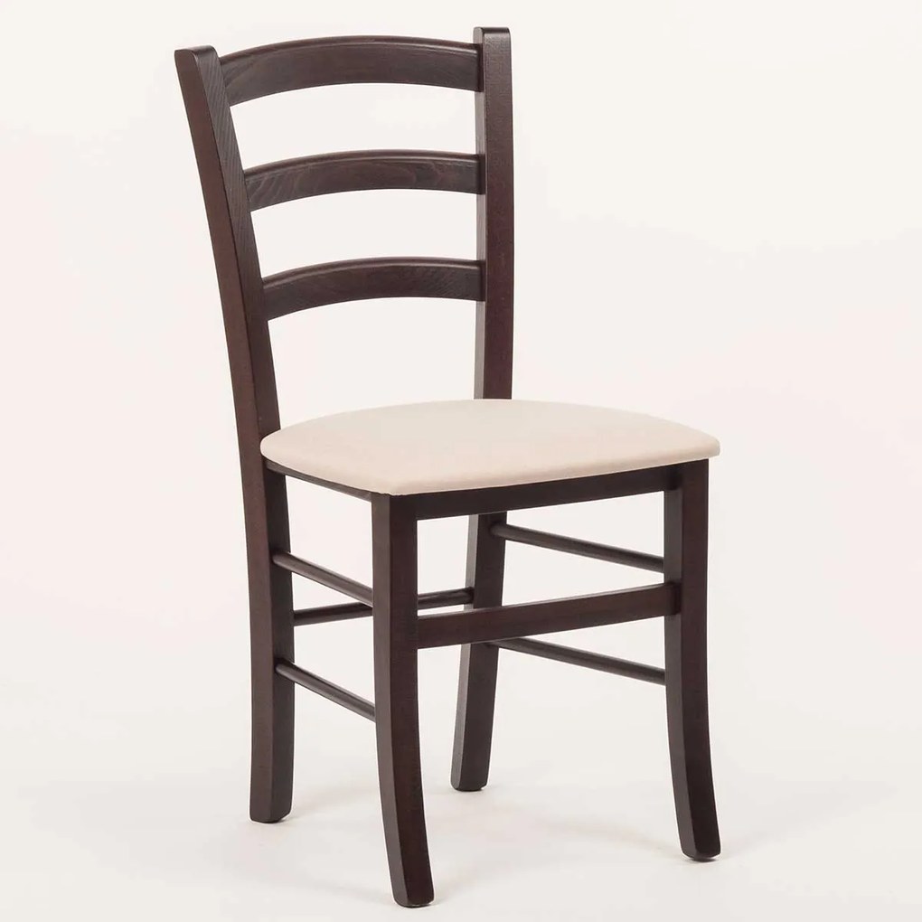 Stima stolička PAYSANE s čalúneným sedákom Vyberte odtieň ->: Wengé, Vyberte látku ->: LUX Béžová 25