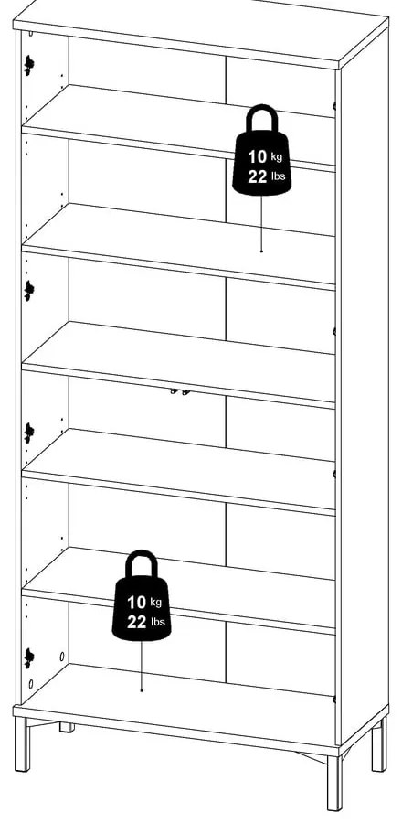 Čierna/v prírodnej farbe vitrína v dekore orecha 89x203x36 cm Roomers – Tvilum