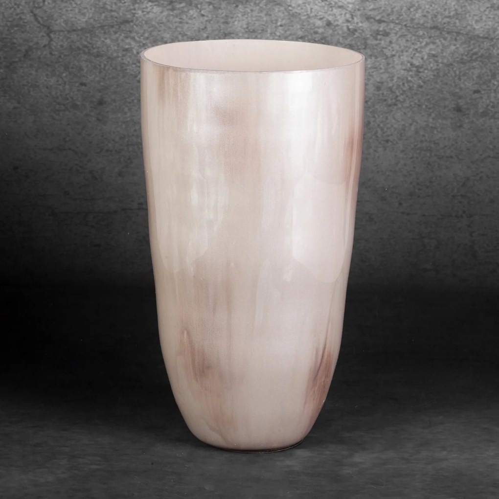 Dekoratívna sklenená váza CARDO 20x37 CM KRÉMOVÁ
