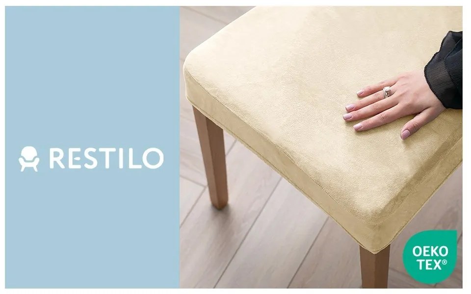 Béžové napínacie poťahy v súprave 4 ks na stoličku 48 cm Sento – Restilo