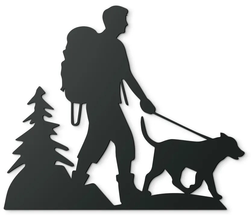 drevko Obraz Turista a jeho najlepší priateľ Rozmer obrazu: 32,5 x 38 cm, Farba dekorácie: Čierna