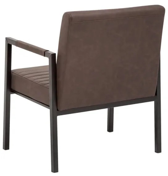 furniture-nabytek.cz - Masívne kreslo Wellington z umelej kože, hnedé – 78×61×89 cm
